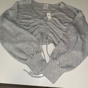 Brand New |Aerie Towel Terry Cinch Sweatshirt Size small Gray